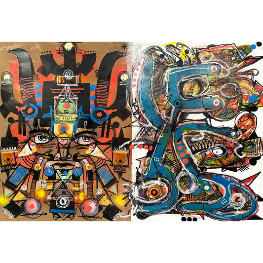 Astral Walk with a Dragon (Diptych)